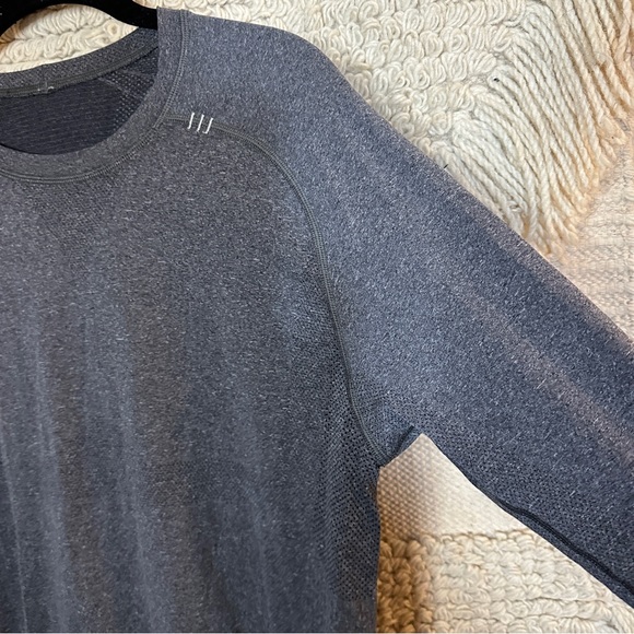 LULULEMON men's heathered gray Metal Vent long sleeve tee M - Picture 5 of 9